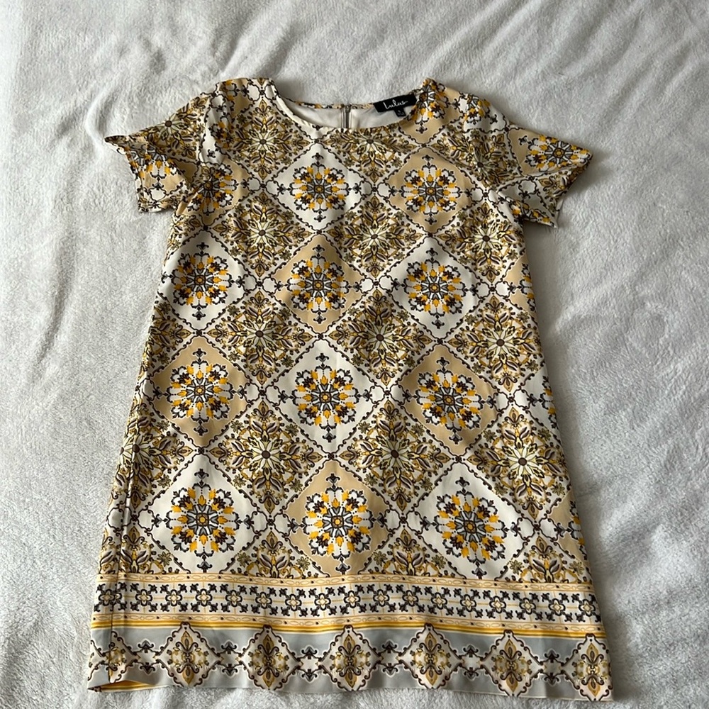 Lulu's Yellow Patterned Dress